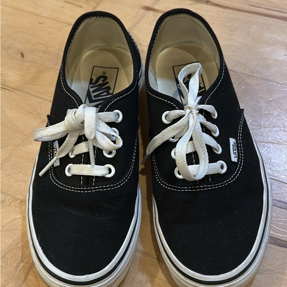 Vans Classic Black and White Lace-Up Shoes